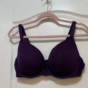 Lane Bryant cacique 40D cotton boost plunge bra purple